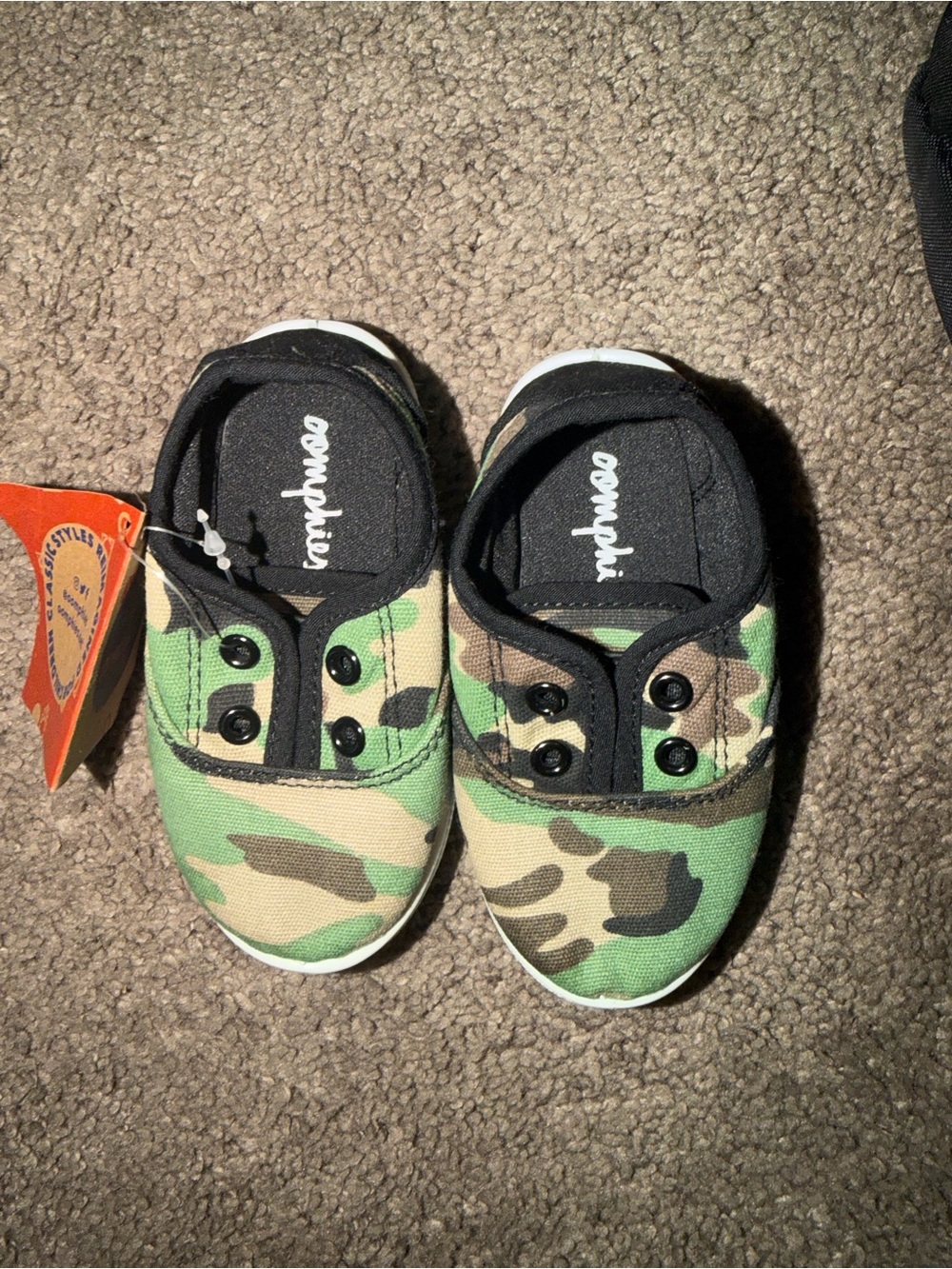 Oomphies Baby & Walker Camo Canvas Slip-On Shoes - Green Camo